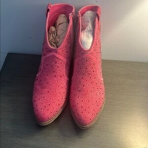 Pierre Dumas Pink Glitter Ankle Booties